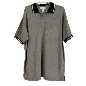 Vintage Munsingwear Penguin Polo Shirt Size Large Short Sleeve Gray Black